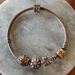 Authentic Pandora Starburst Clasp Charm 14k/925